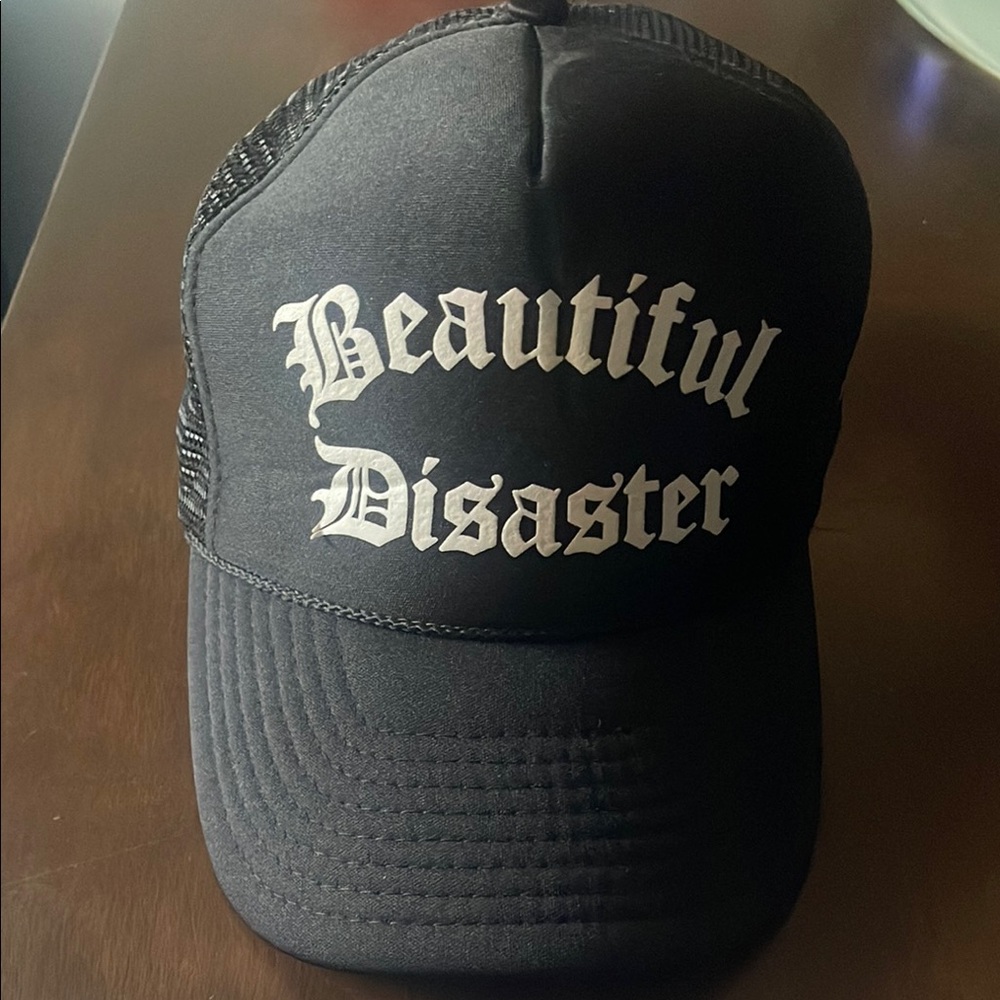 Black Gothic Trucker Hat Beautiful Disaster